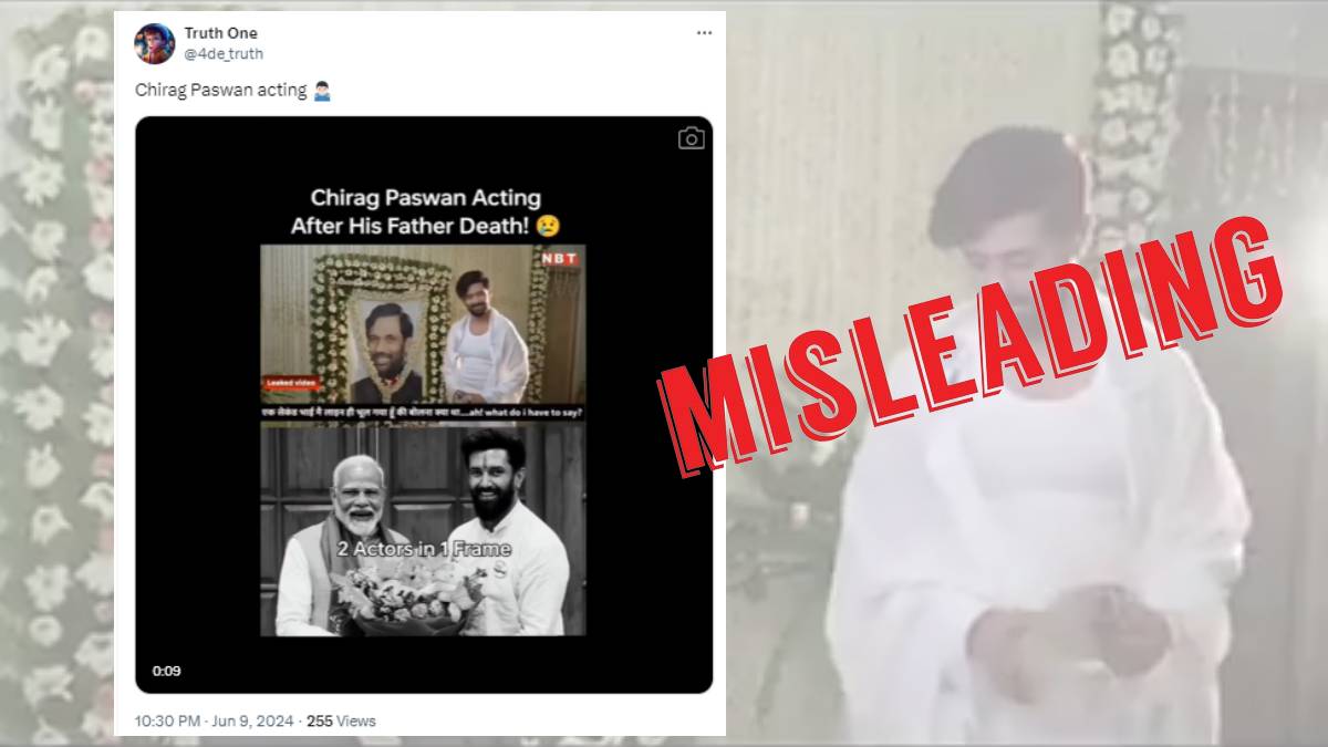 Screenshot of an old video of Chirag Paswan being shared as recent on social media platforms. (PC: X)